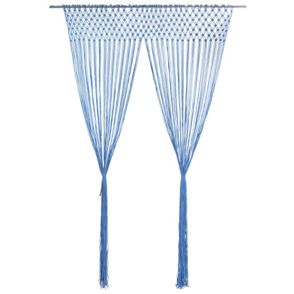 Gordijn macramé 140x240 cm katoen blauw - AllerleiShop