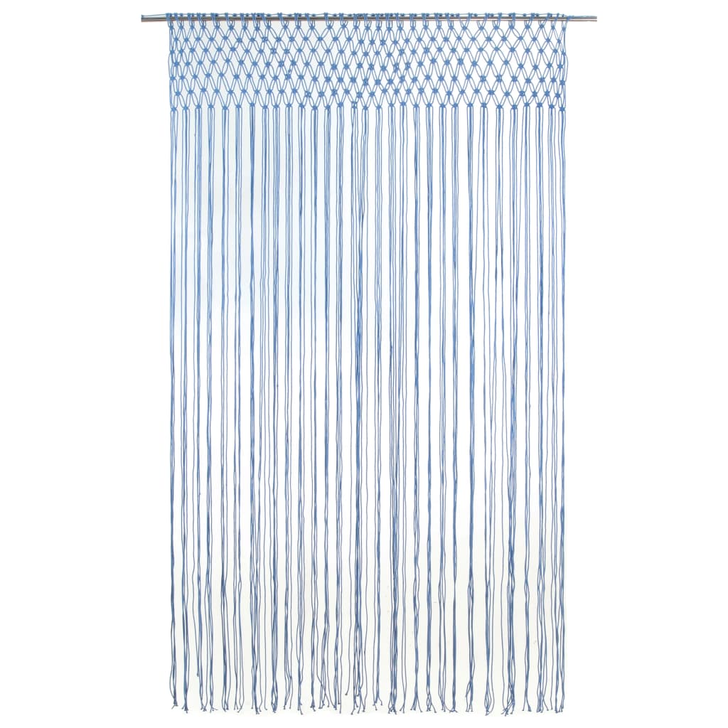 Gordijn macramé 140x240 cm katoen blauw - AllerleiShop