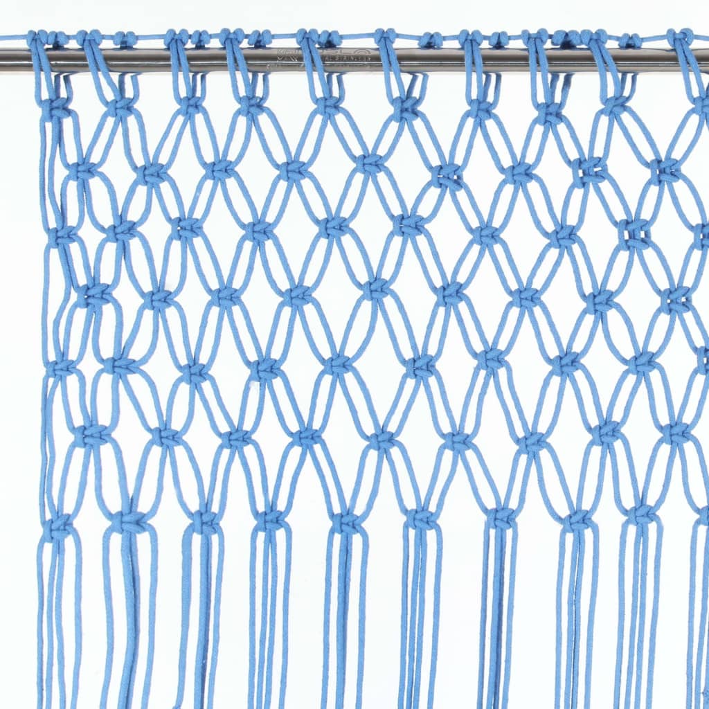 Gordijn macramé 140x240 cm katoen blauw - AllerleiShop