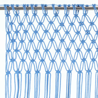 Gordijn macramé 140x240 cm katoen blauw - AllerleiShop