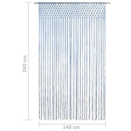 Gordijn macramé 140x240 cm katoen blauw - AllerleiShop