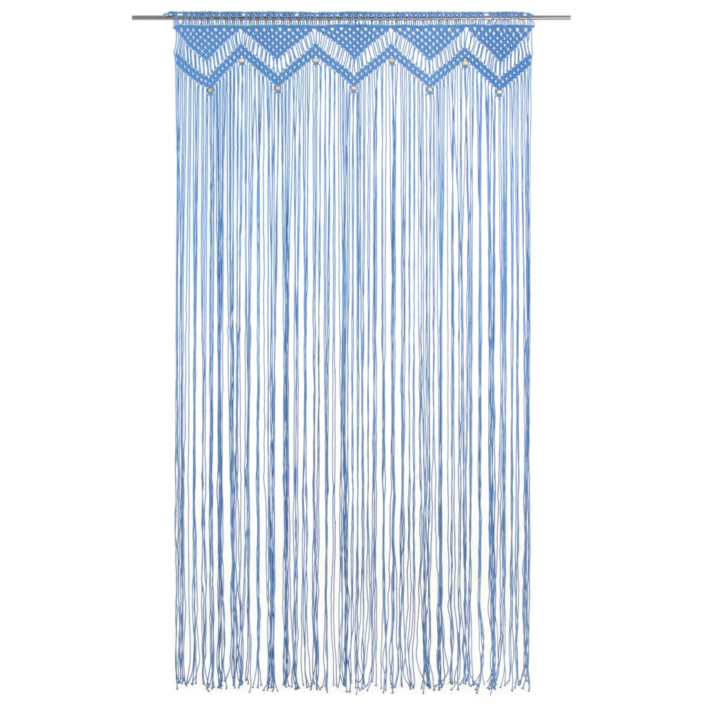 Gordijn macramé 140x240 cm katoen blauw - AllerleiShop