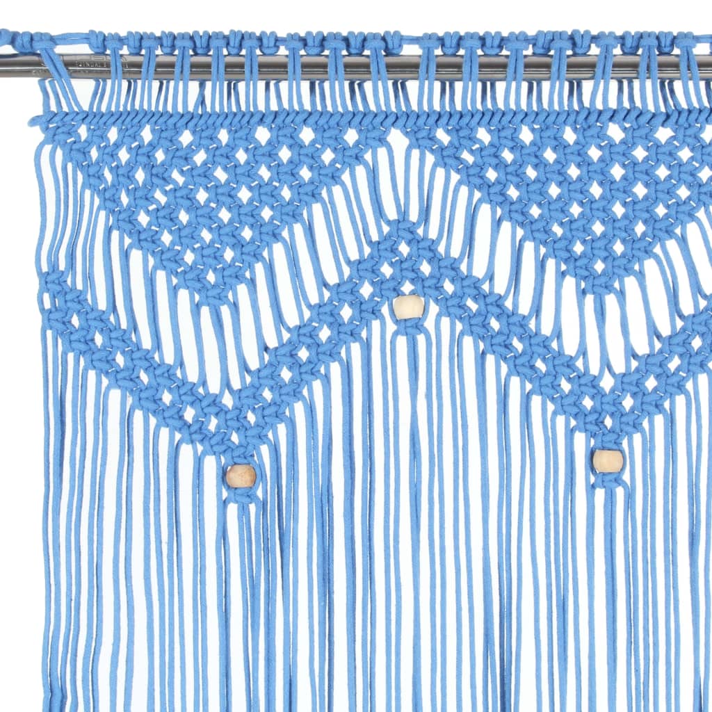 Gordijn macramé 140x240 cm katoen blauw - AllerleiShop