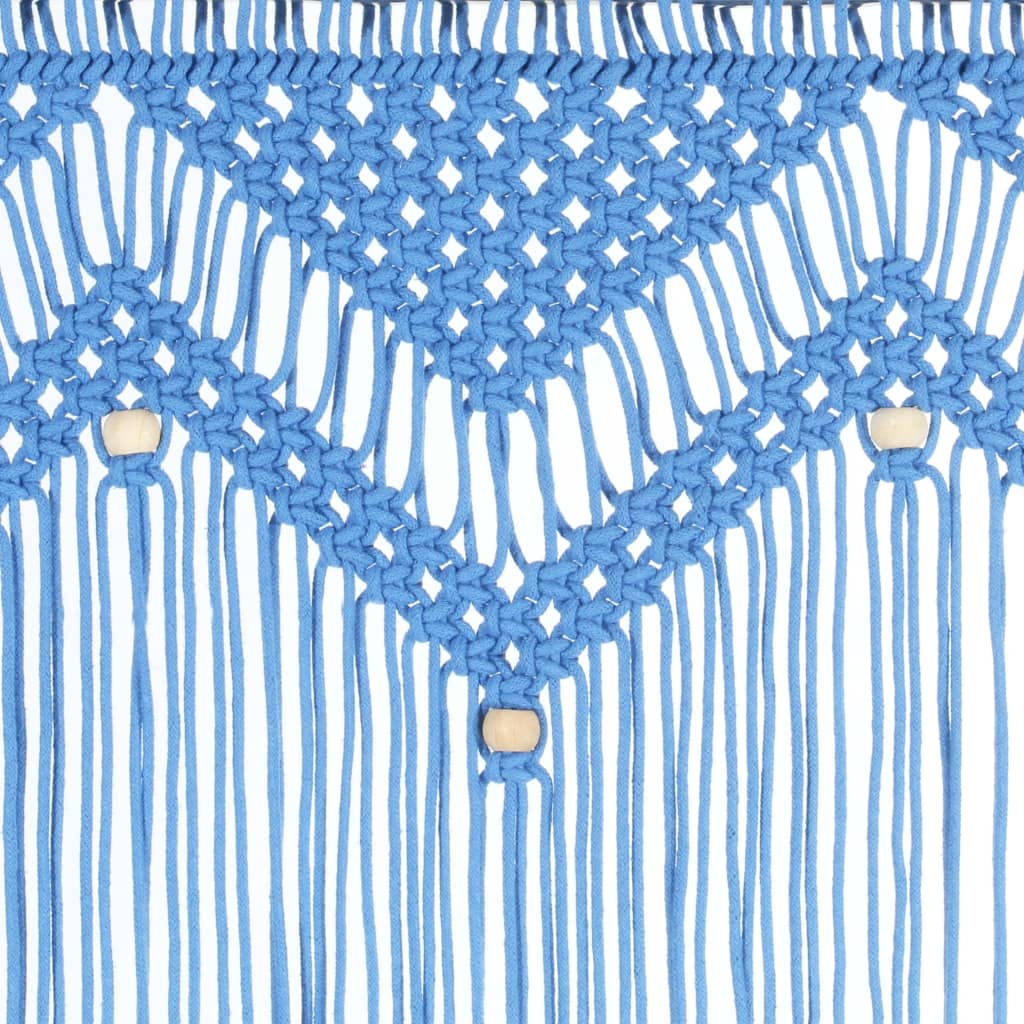 Gordijn macramé 140x240 cm katoen blauw - AllerleiShop