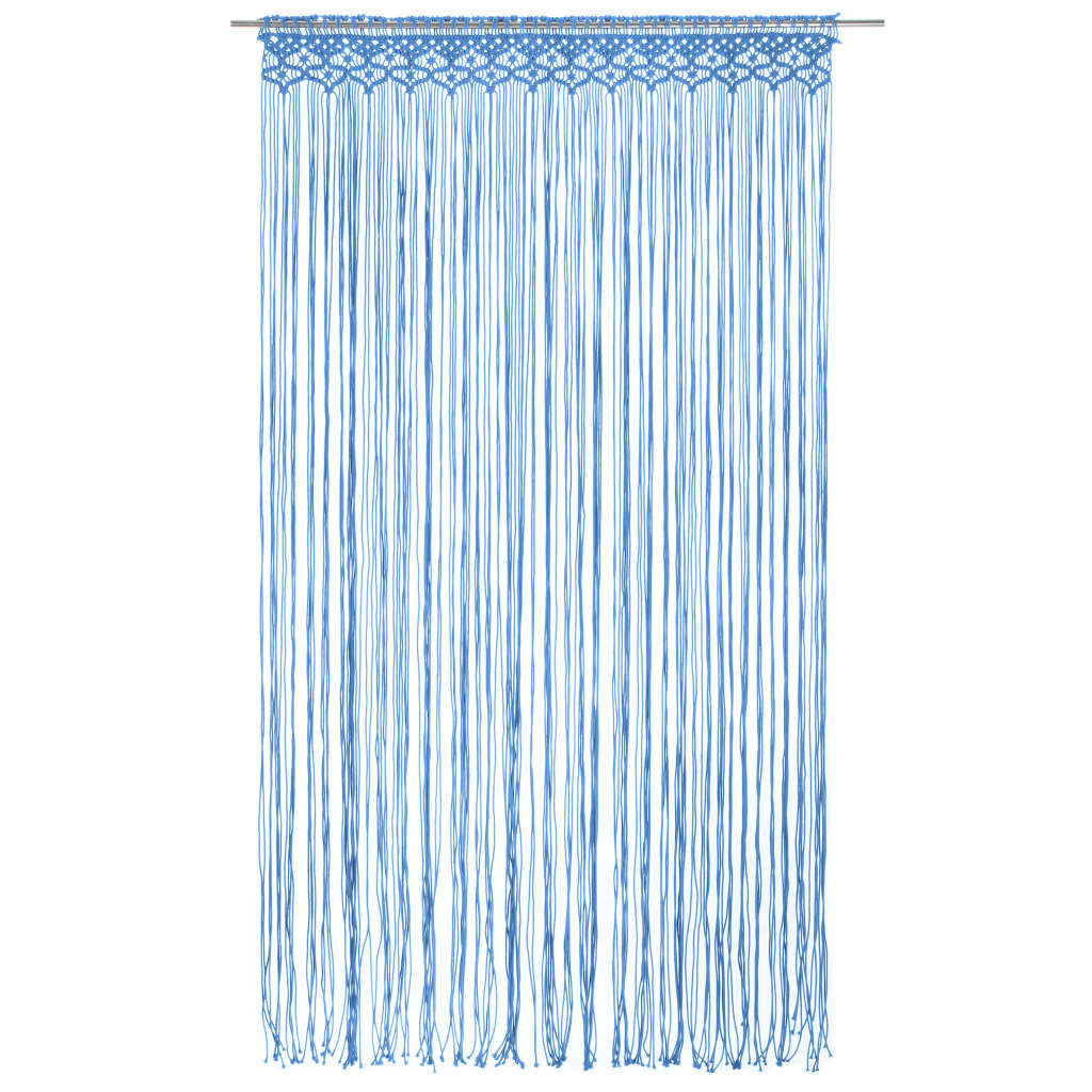 Gordijn macramé 140x240 cm katoen blauw - AllerleiShop