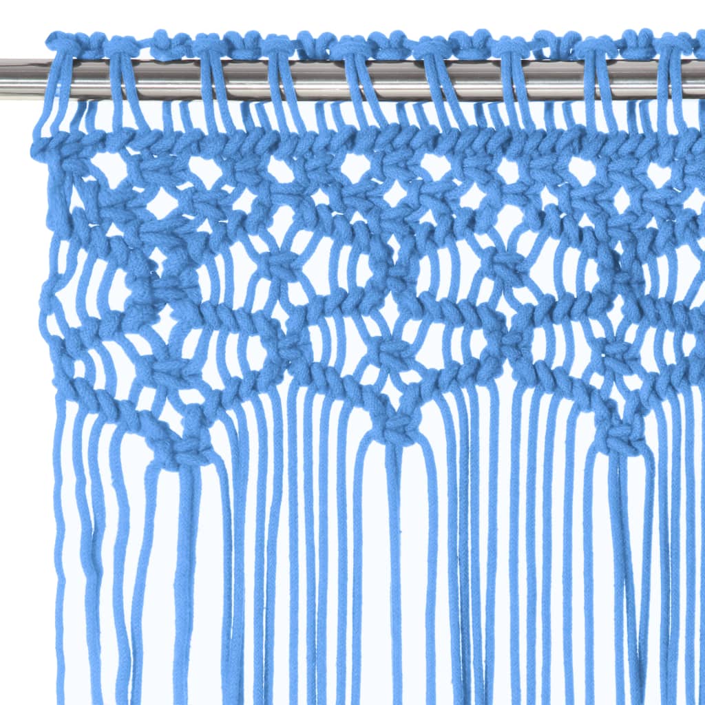 Gordijn macramé 140x240 cm katoen blauw - AllerleiShop