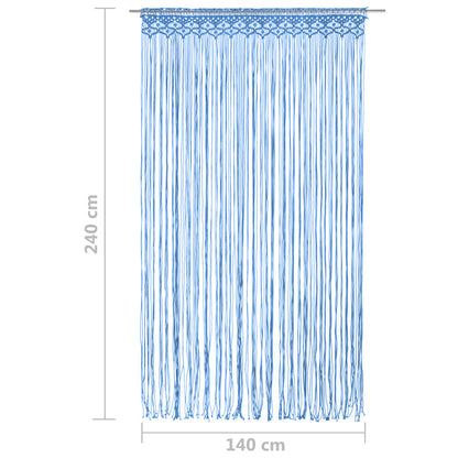 Gordijn macramé 140x240 cm katoen blauw - AllerleiShop