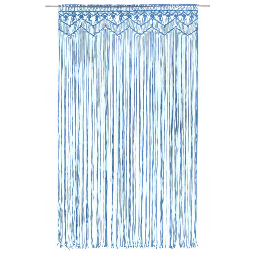 Gordijn macramé 140x240 cm katoen blauw - AllerleiShop