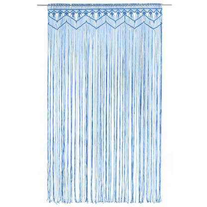 Gordijn macramé 140x240 cm katoen blauw - AllerleiShop