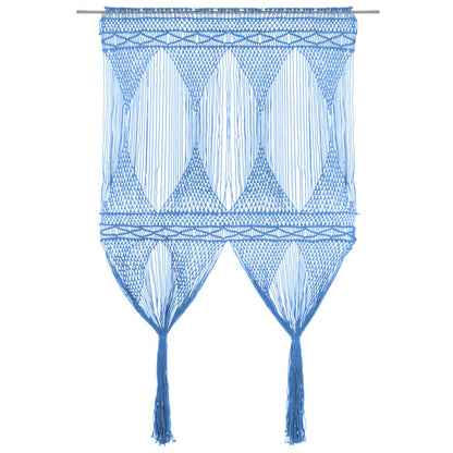 Gordijn macramé 140x240 cm katoen blauw - AllerleiShop