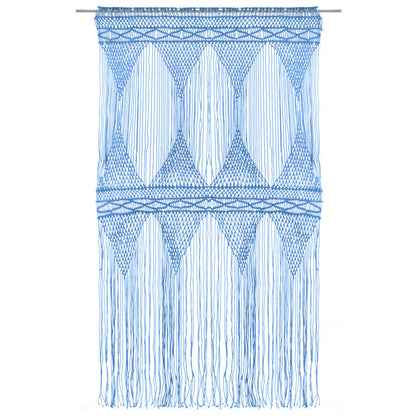 Gordijn macramé 140x240 cm katoen blauw - AllerleiShop