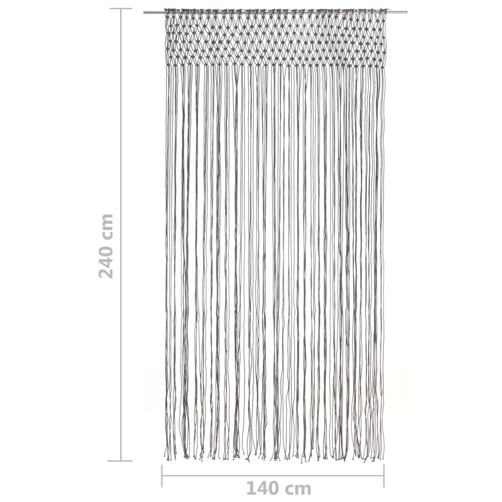 Gordijn macramé 140x240 cm katoen antraciet - AllerleiShop