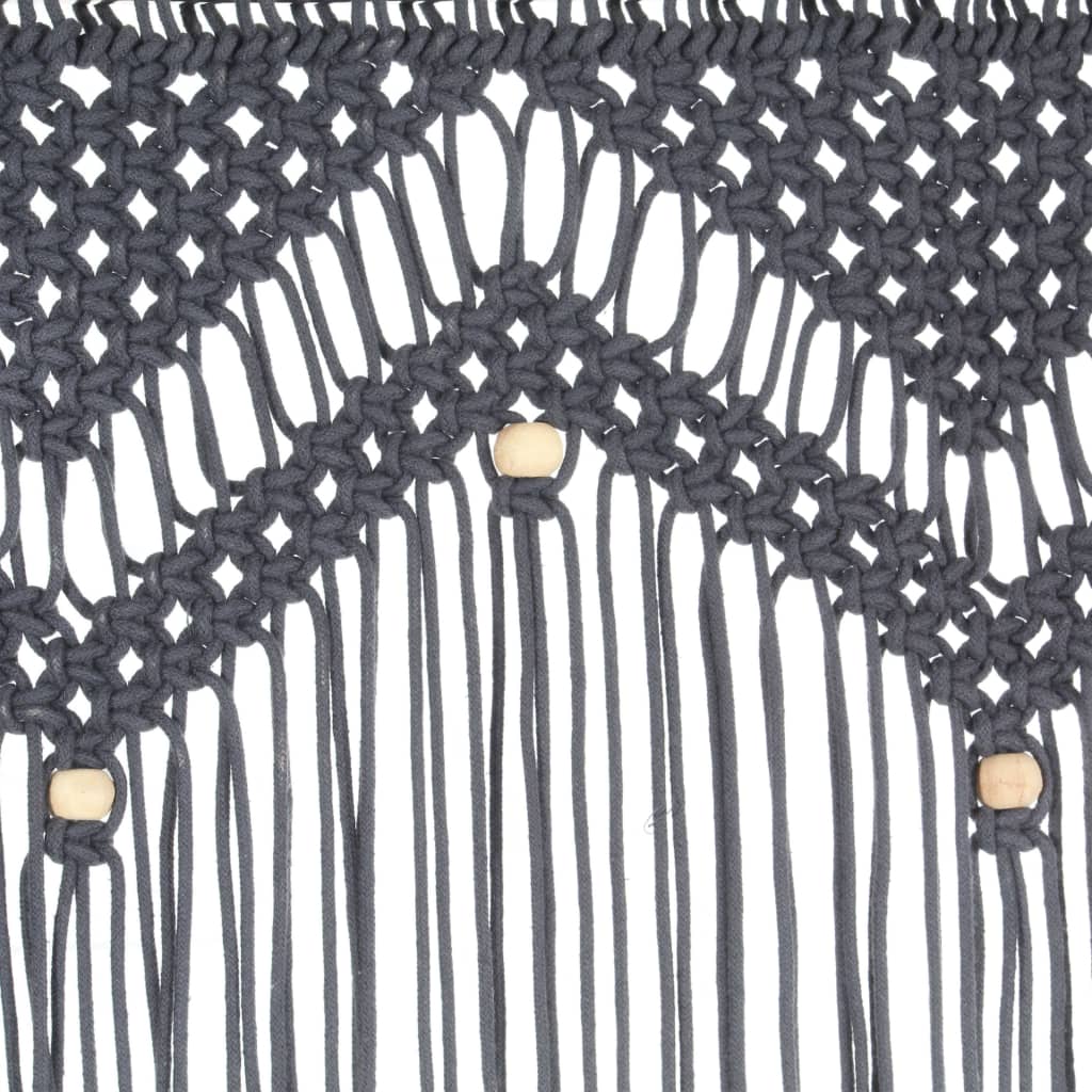 Gordijn macramé 140x240 cm katoen antraciet - AllerleiShop