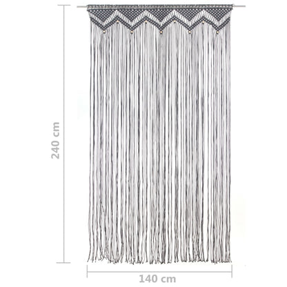 Gordijn macramé 140x240 cm katoen antraciet - AllerleiShop