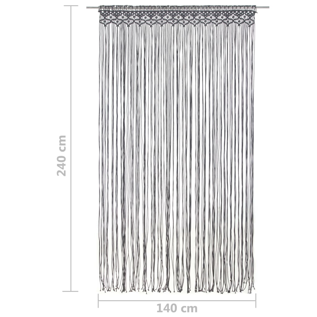 Gordijn macramé 140x240 cm katoen antraciet - AllerleiShop