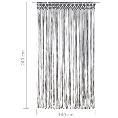 Gordijn macramé 140x240 cm katoen antraciet - AllerleiShop