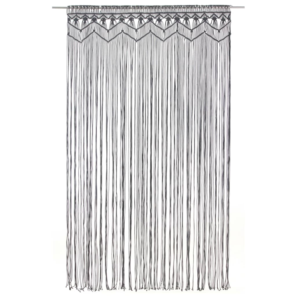 Gordijn macramé 140x240 cm katoen antraciet - AllerleiShop