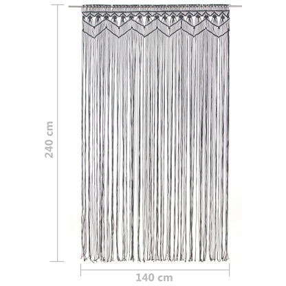 Gordijn macramé 140x240 cm katoen antraciet - AllerleiShop