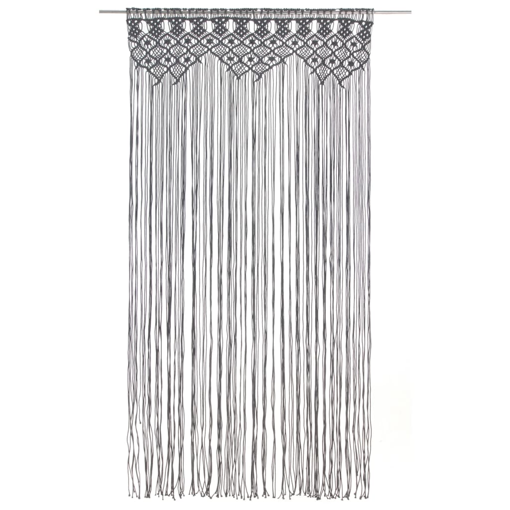 Gordijn macramé 140x240 cm katoen antraciet - AllerleiShop