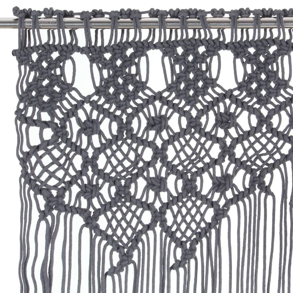 Gordijn macramé 140x240 cm katoen antraciet - AllerleiShop