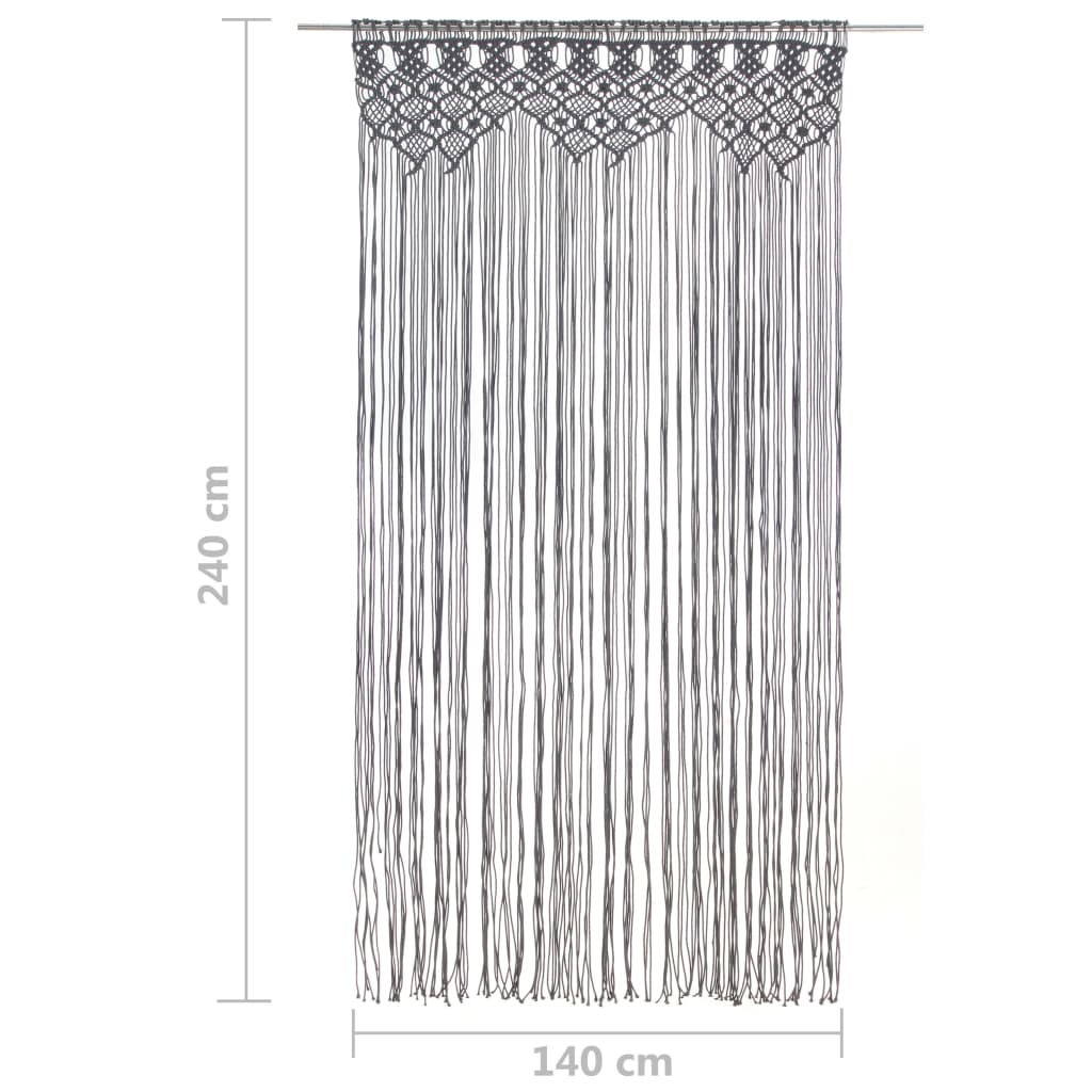 Gordijn macramé 140x240 cm katoen antraciet - AllerleiShop