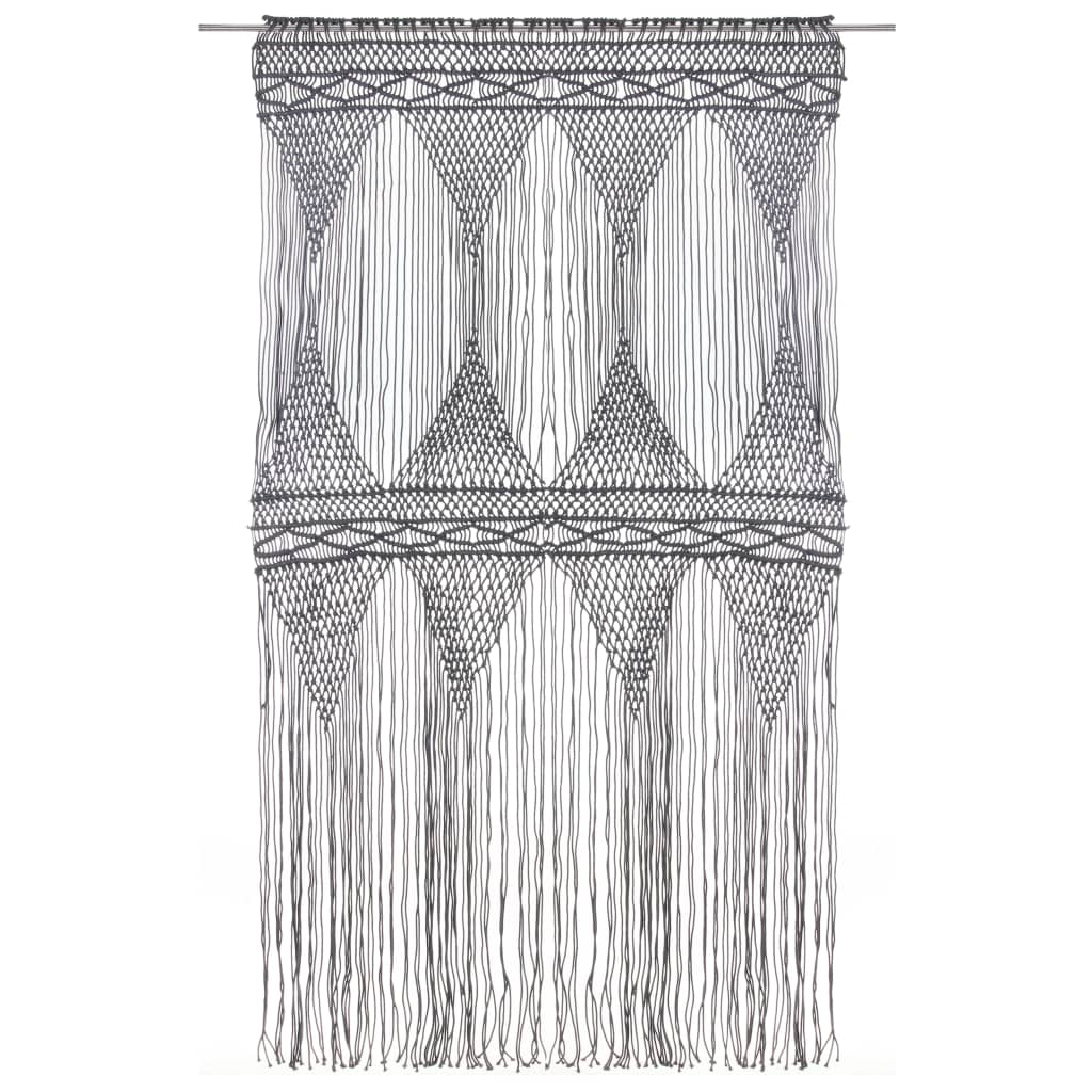 Gordijn macramé 140x240 cm katoen antraciet - AllerleiShop