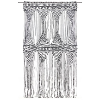 Gordijn macramé 140x240 cm katoen antraciet - AllerleiShop