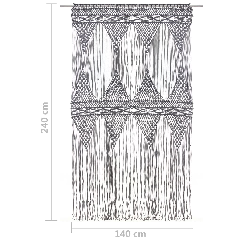 Gordijn macramé 140x240 cm katoen antraciet - AllerleiShop