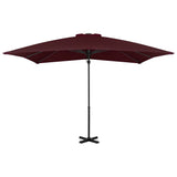 Zweefparasol met aluminium paal 250x250 cm bordeauxrood