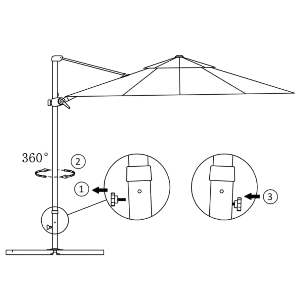 Zweefparasol met aluminium paal 250x250 cm terracottakleurig