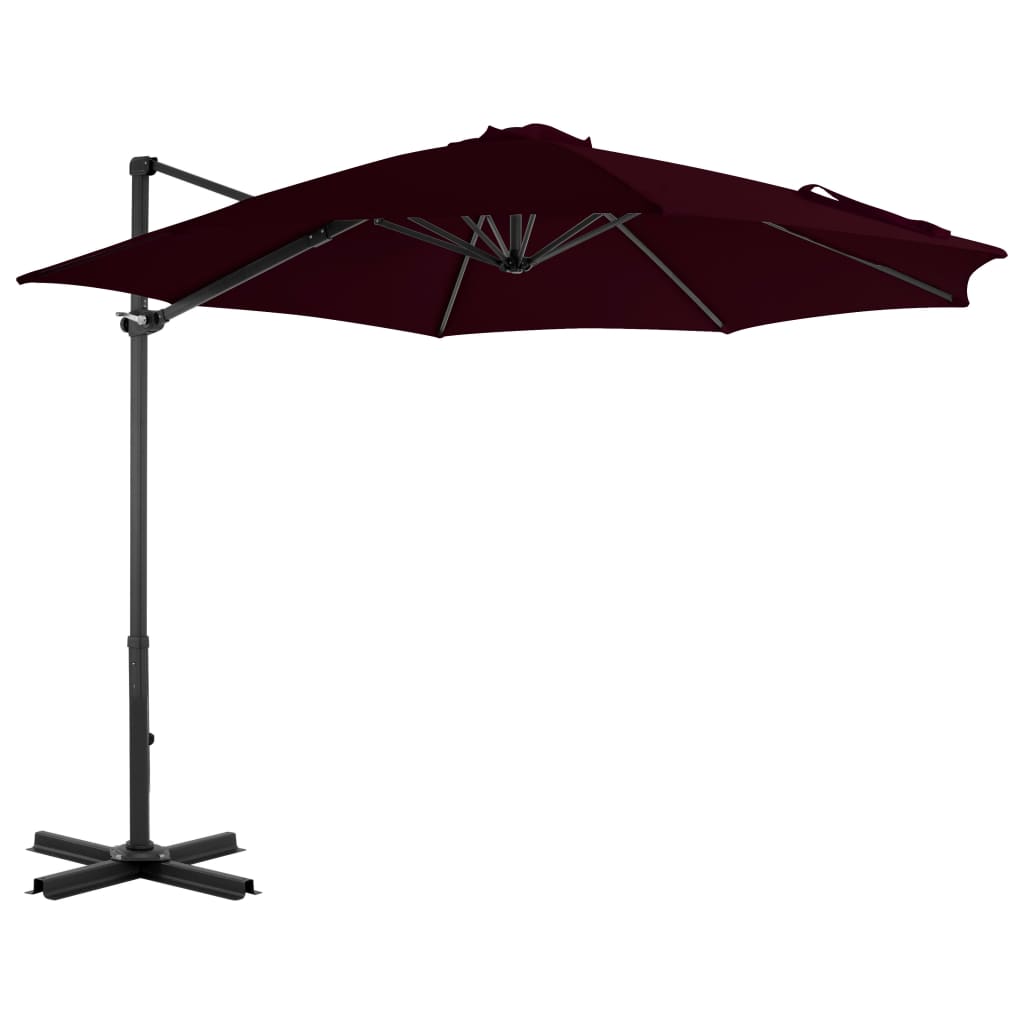 Zweefparasol met aluminium paal 300 cm rood