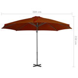 Zweefparasol met aluminium paal 300 cm terracottakleurig