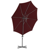 Zweefparasol met stalen paal 300 cm bordeauxrood