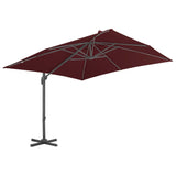 Zweefparasol met aluminium paal 400x300 cm bordeauxrood