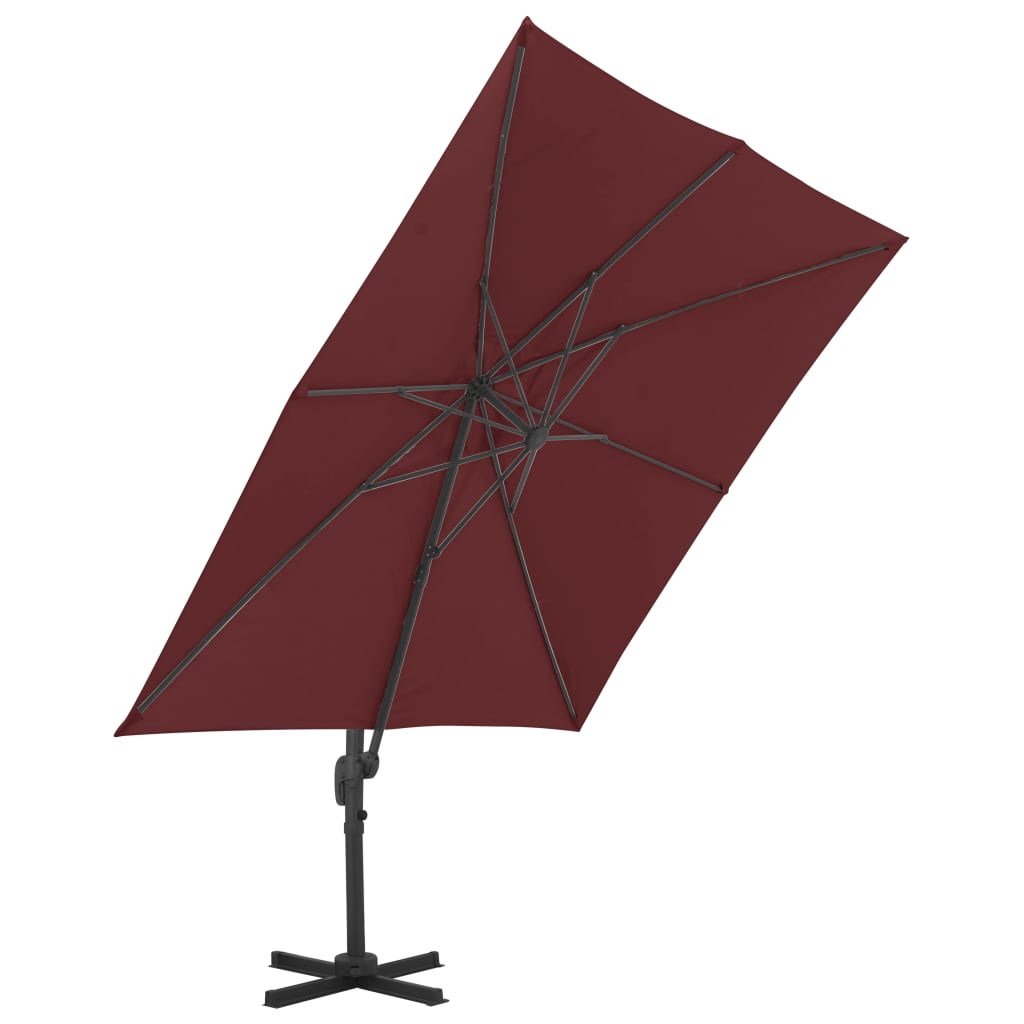 Zweefparasol met aluminium paal 400x300 cm bordeauxrood