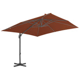 Zweefparasol met aluminium paal 400x300 cm terracottakleurig