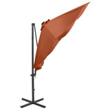 Zweefparasol met paal en LED-verlichting 300 cm terracottakleur