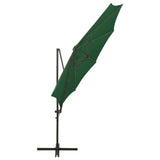 Zweefparasol met paal en LED-verlichting 300 cm groen