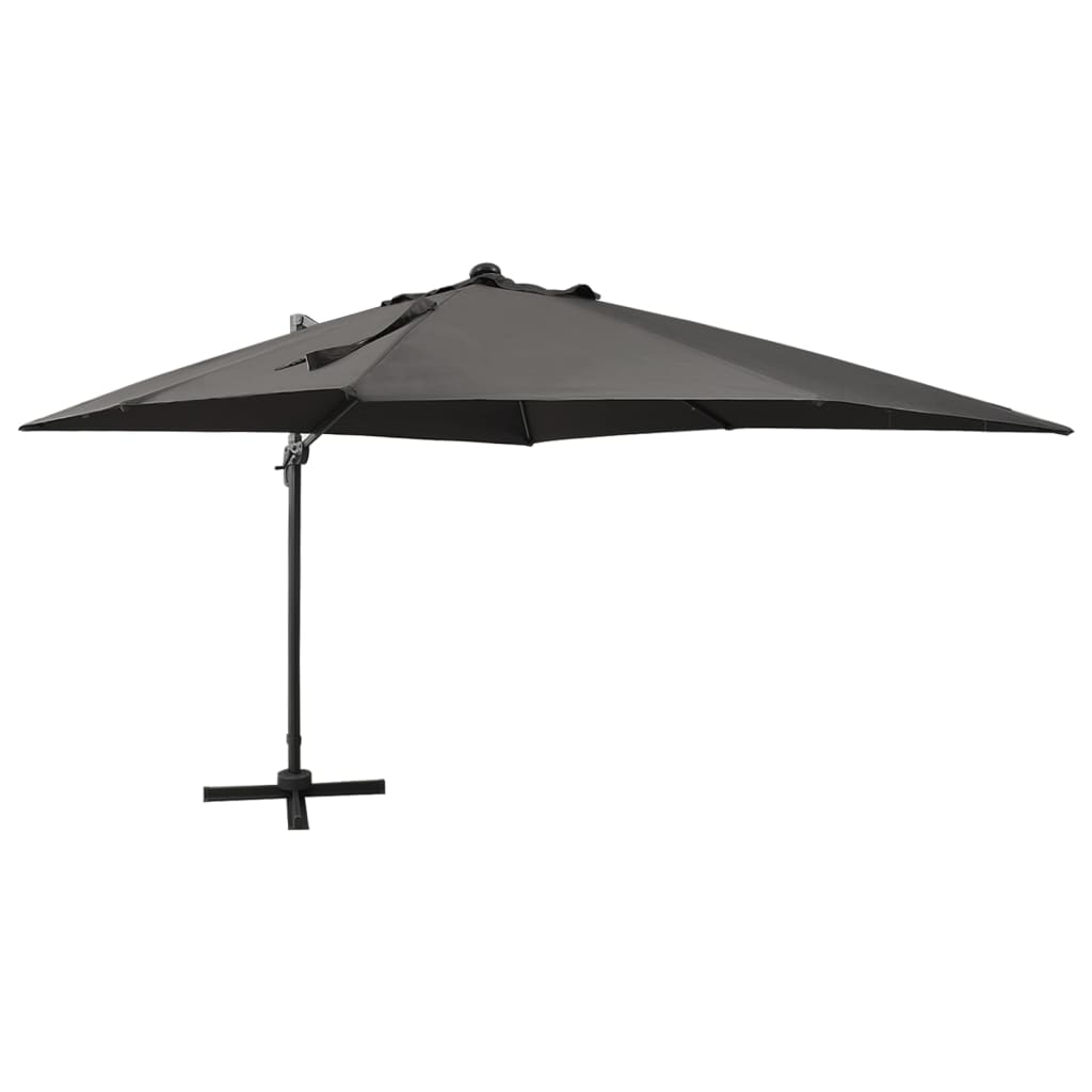 Zweefparasol met paal en LED-verlichting 300 cm antracietkleur