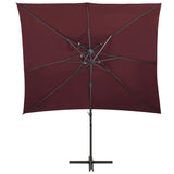 Zweefparasol met dubbel dak 250x250 cm bordeauxrood