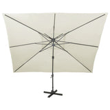 Zweefparasol met dubbel dak 400x300 cm zandkleurig