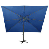 Zweefparasol met dubbel dak 400x300 cm azuurblauw