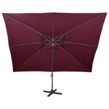 Zweefparasol met dubbel dak 400x300 cm bordeauxrood