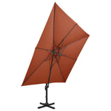 Zweefparasol met dubbel dak 300x300 cm terracottakleurig