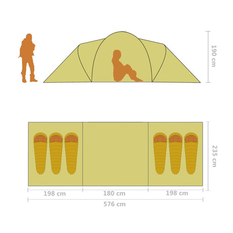 Tent 6-persoons blauw en lichtblauw