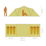 Tent 6-persoons grijs en oranje