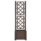 Plantenbak met latwerk 43x43x142 cm PP mokka