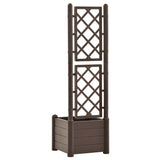 Plantenbak met latwerk 43x43x142 cm PP mokka