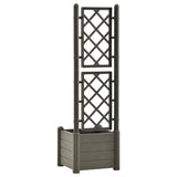 Plantenbak met latwerk 43x43x142 cm PP antracietkleurig