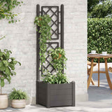 Plantenbak met latwerk 43x43x142 cm PP antracietkleurig